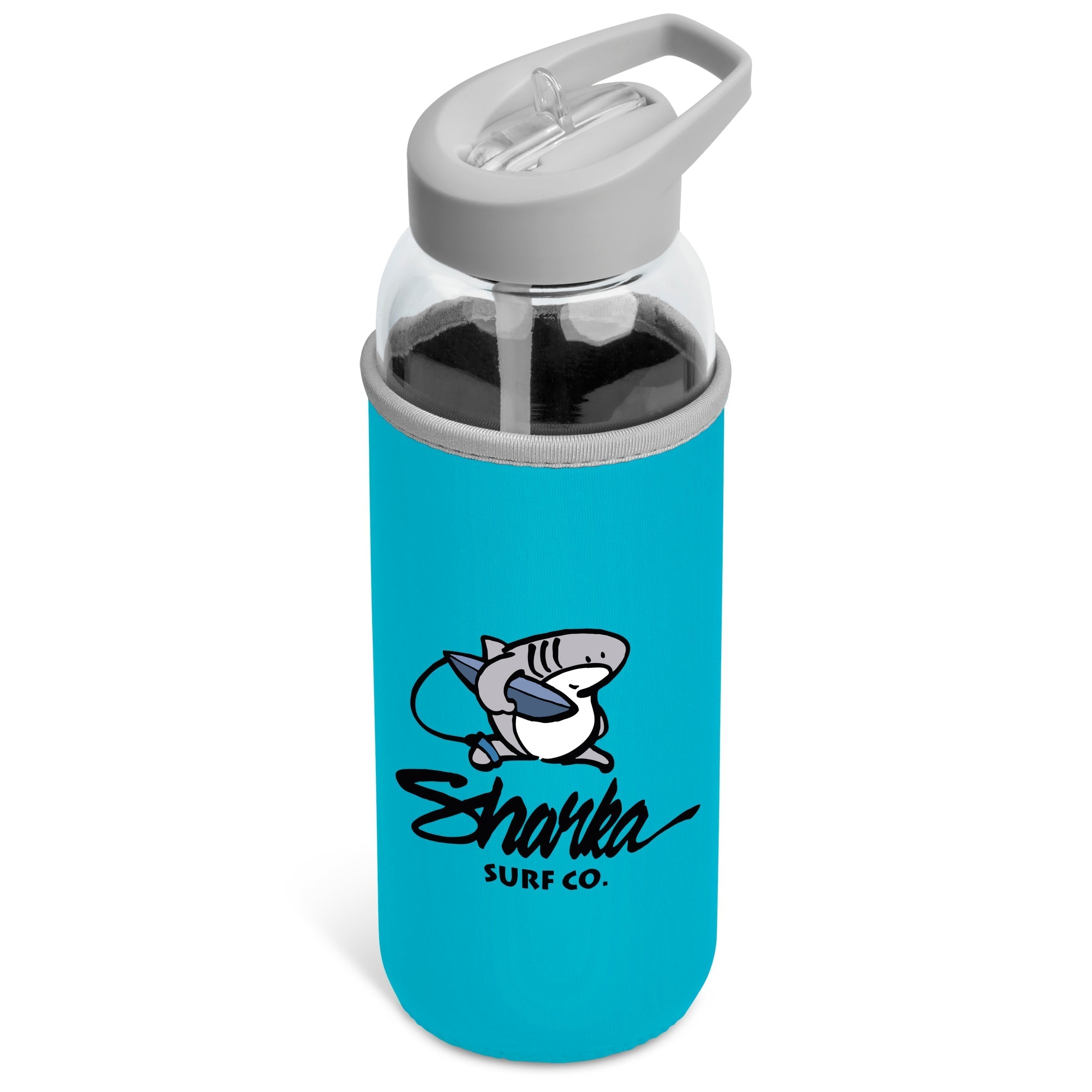 Sipper Neo Glass Water Bottle – 850ml Cyan / CY