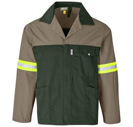 Site Premium Two-Tone Polycotton Jacket - Reflective Arms - Yellow Tape-
