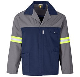 Site Premium Two-Tone Polycotton Jacket - Reflective Arms - Yellow Tape-