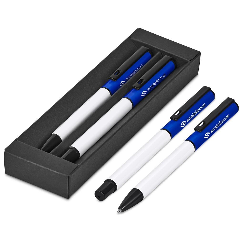 Stanza Ball Pen & Rollerball Set BLUE - Sets,Writing Instruments