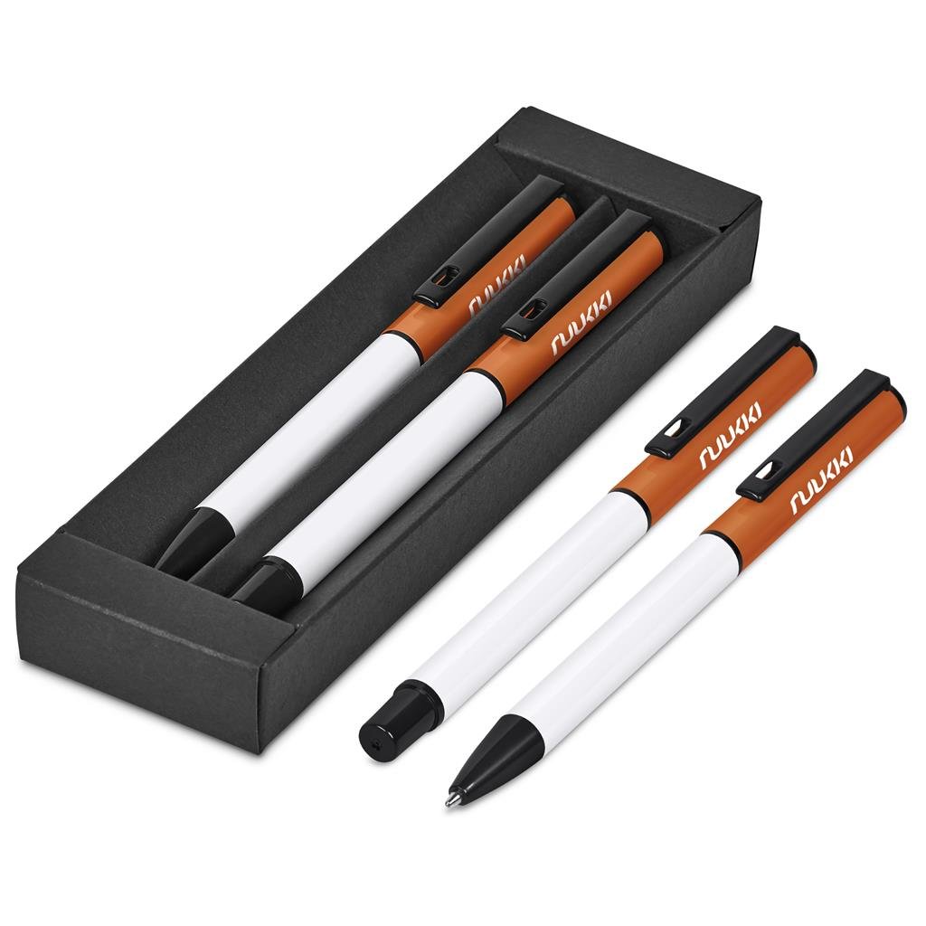 Stanza Ball Pen & Rollerball Set ORANGE - Sets,Writing Instruments