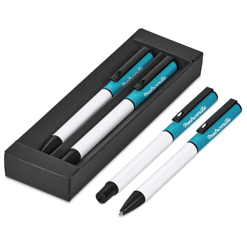 Stanza Ball Pen & Rollerball Set TURQUOISE - Sets,Writing Instruments