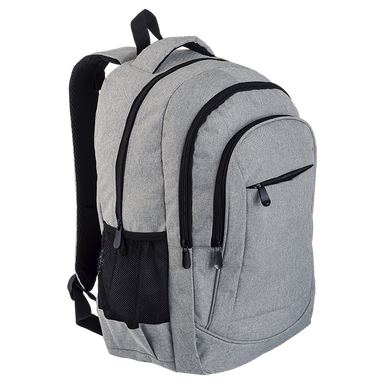 Stylish Front Zip Pocket Backpack Grey Melange / STD / Regular - Backpacks