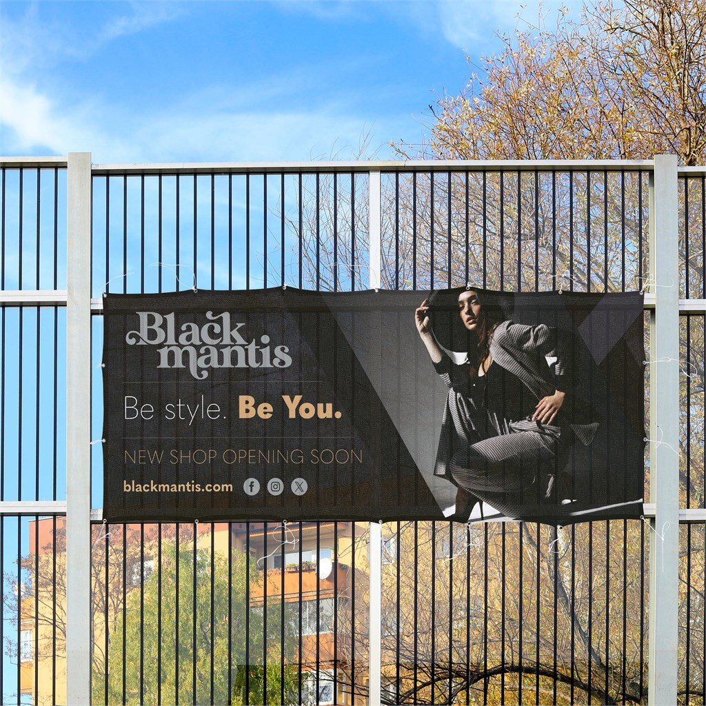 Sublimated Airtex Fabric Fence Banner 3 m x 1.2m - Banners