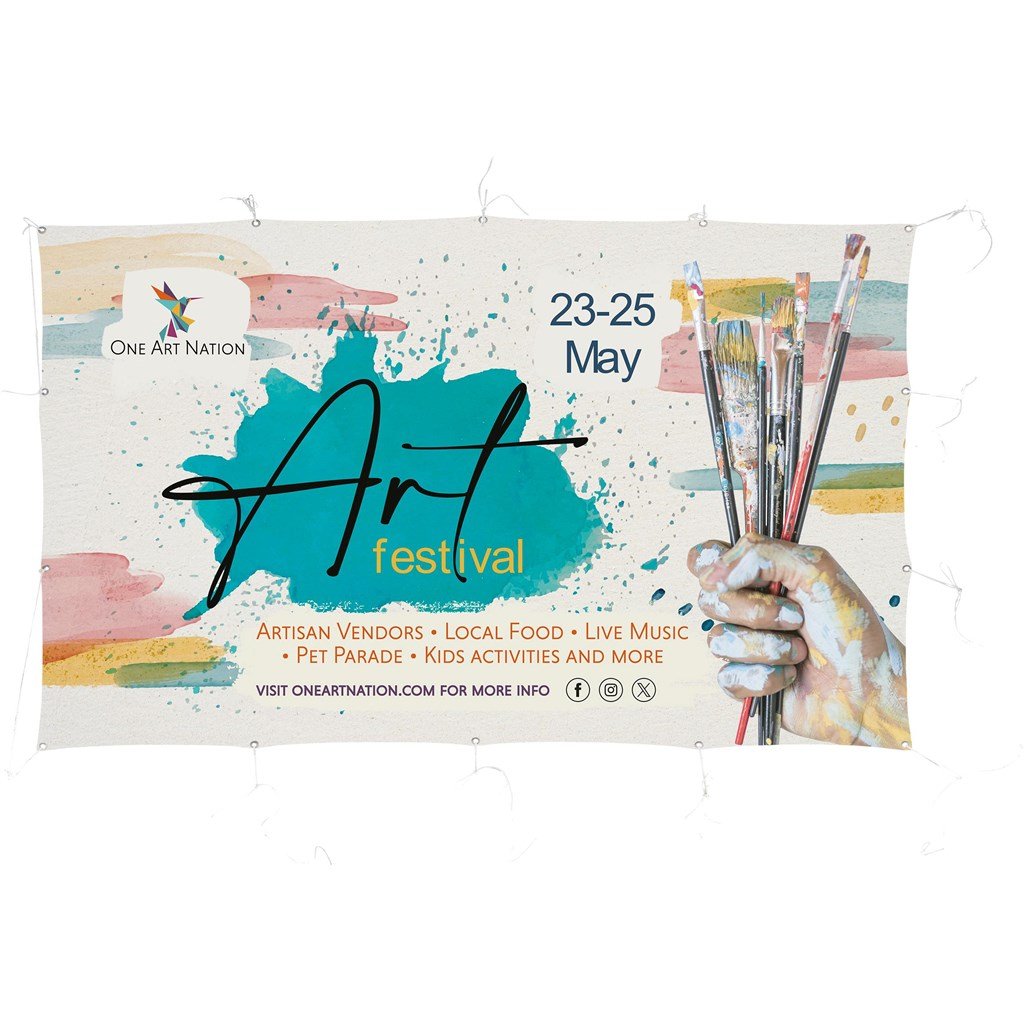 Sublimated Display Fabric Banner 2m x 1.2m - Fence Banners