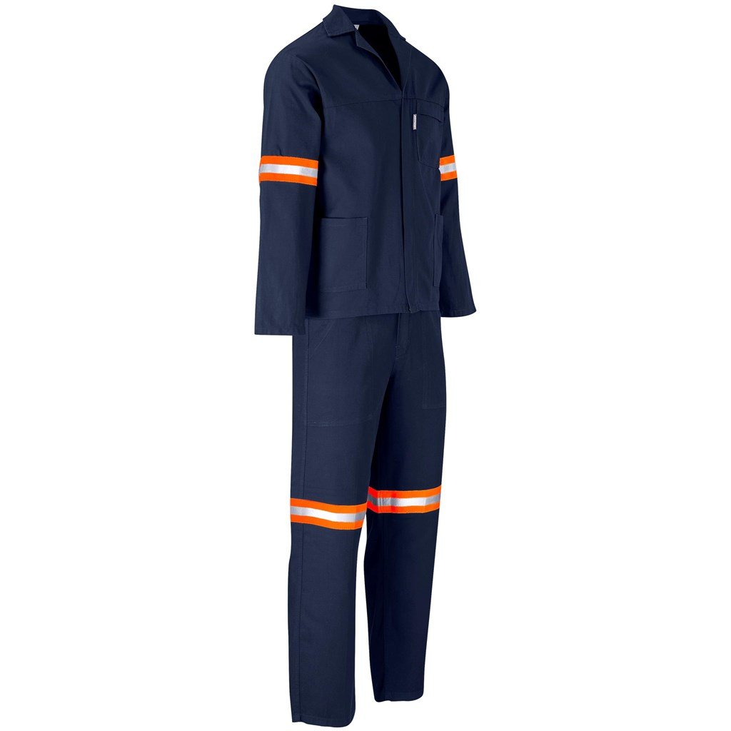 Technician 100% Cotton Conti Suit - Reflective Arms Legs & Back - Orange Tape