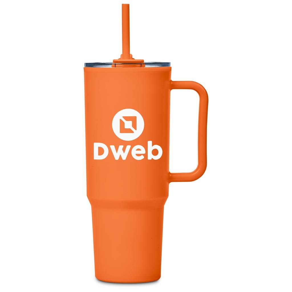 Texas Plastic Double-Wall Mug – 1.2 Litre ORANGE - Travel Mugs and Tumblers,Ideas for Summer,Drinkware