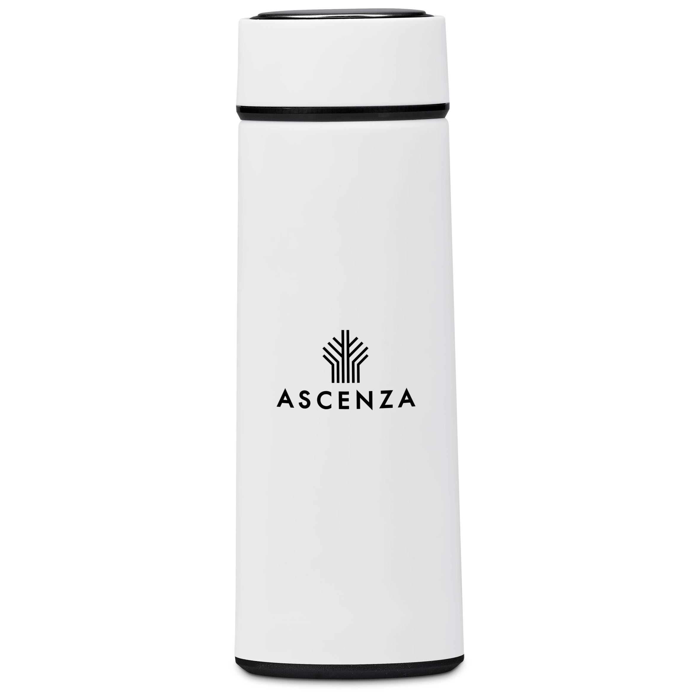 Tiesto Glass & Plastic Double-Wall Water Bottle - 400ml Solid White / SW