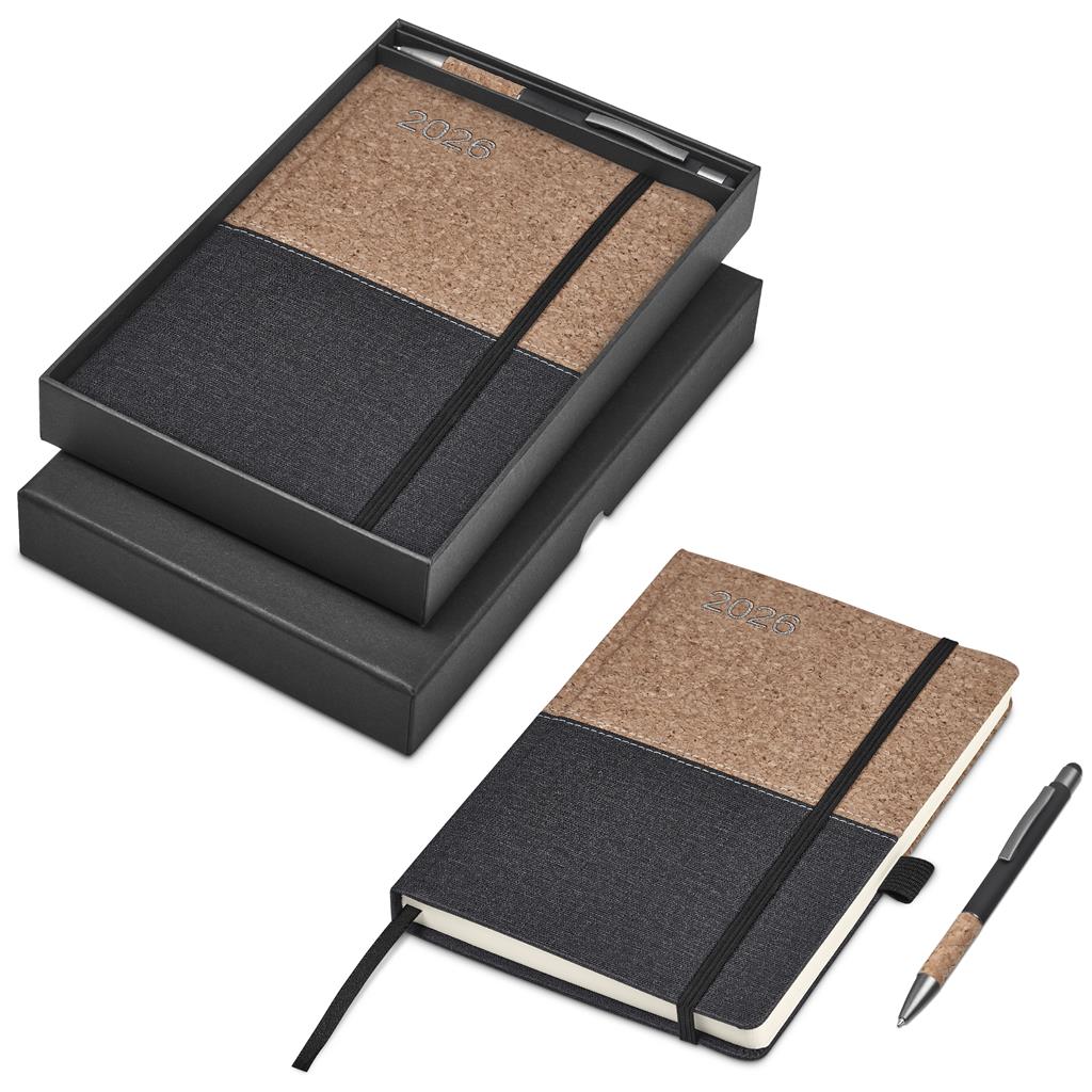 Toshi A5 2026 Diary & Pen Set BLACK - Diaries 2026,Diaries 2026,Diary Sets