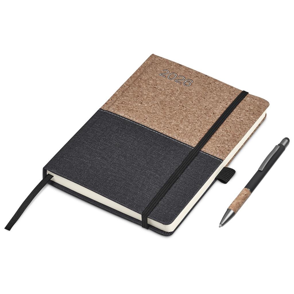 Toshi A5 2026 Diary & Pen Set BLACK - Diaries 2026,Diaries 2026,Diary Sets