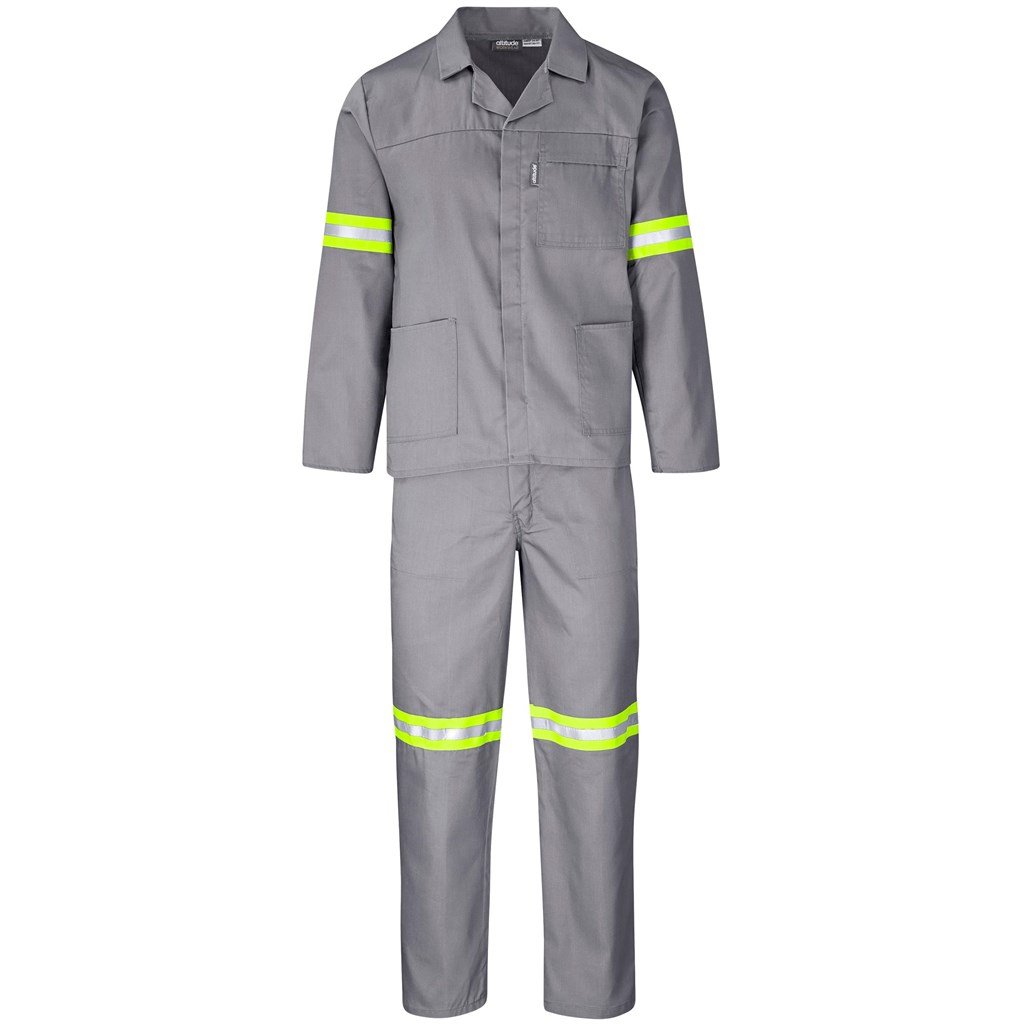Trade Polycotton Conti Suit - Reflective Arms & Legs - Yellow Tape 32 / GREY