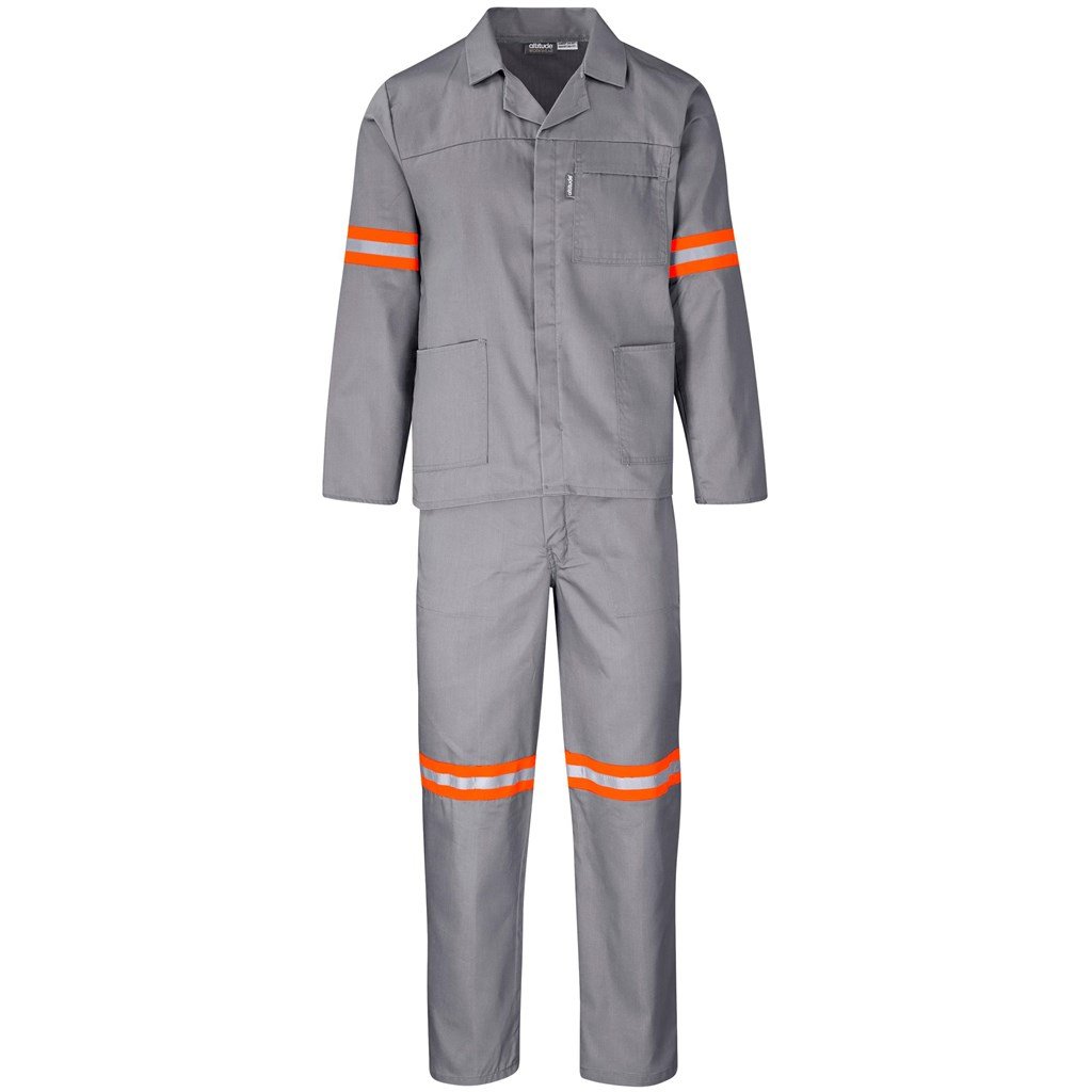 Trade Polycotton Conti Suit - Reflective Arms & Legs - Orange Tape 32 / GREY