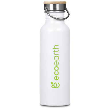 Tugela Recycled Aluminium Water Bottle - 750ml SOLID WHITE - Bottles,Recycled Drinkware,Drinkware,Full-Wrap UV Bottles