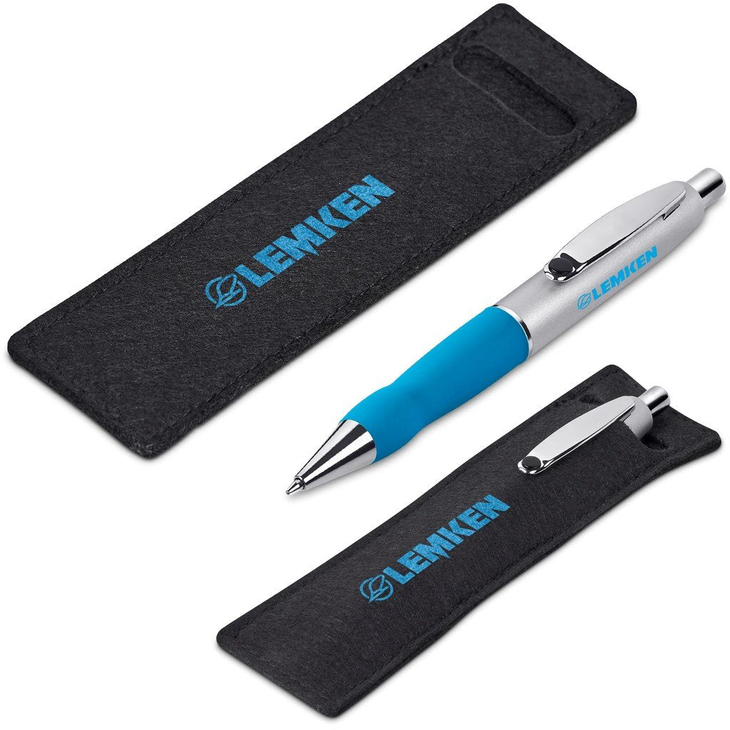 Turbo Tide Ball Pen in Felt Pouch LIGHT BLUE - Writing Instruments,Metal Pens,Pen Sets,Writing Instruments,Pen Clearance