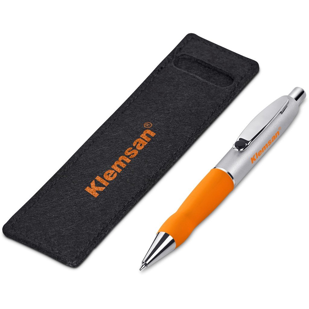 Turbo Tide Ball Pen in Felt Pouch - Writing Instruments,Metal Pens,Pen Sets,Writing Instruments,Pen Clearance