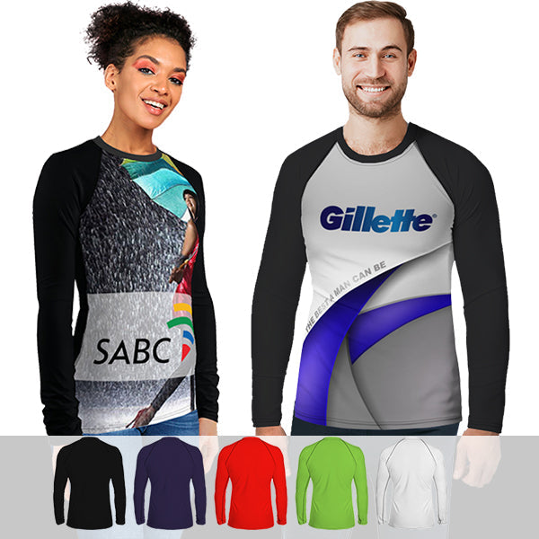Unisex Raglan Long Sleeve Spun Poly + Full Colour Front - 50/50 Range