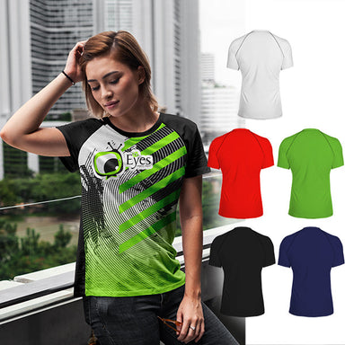 Unisex Raglan Short Sleeve Interlock with Full Colour - 50/50 Range