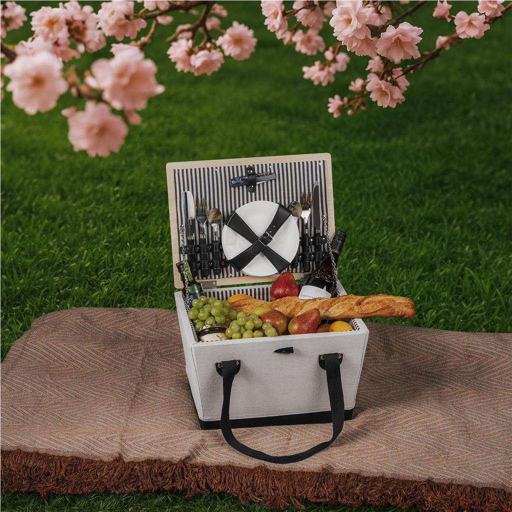 Willow 4-Person Picnic Basket BLACK - Picnic,Eco Ideas,Ideas for Summer,Ideas the Beach,Outdoor and Leisure