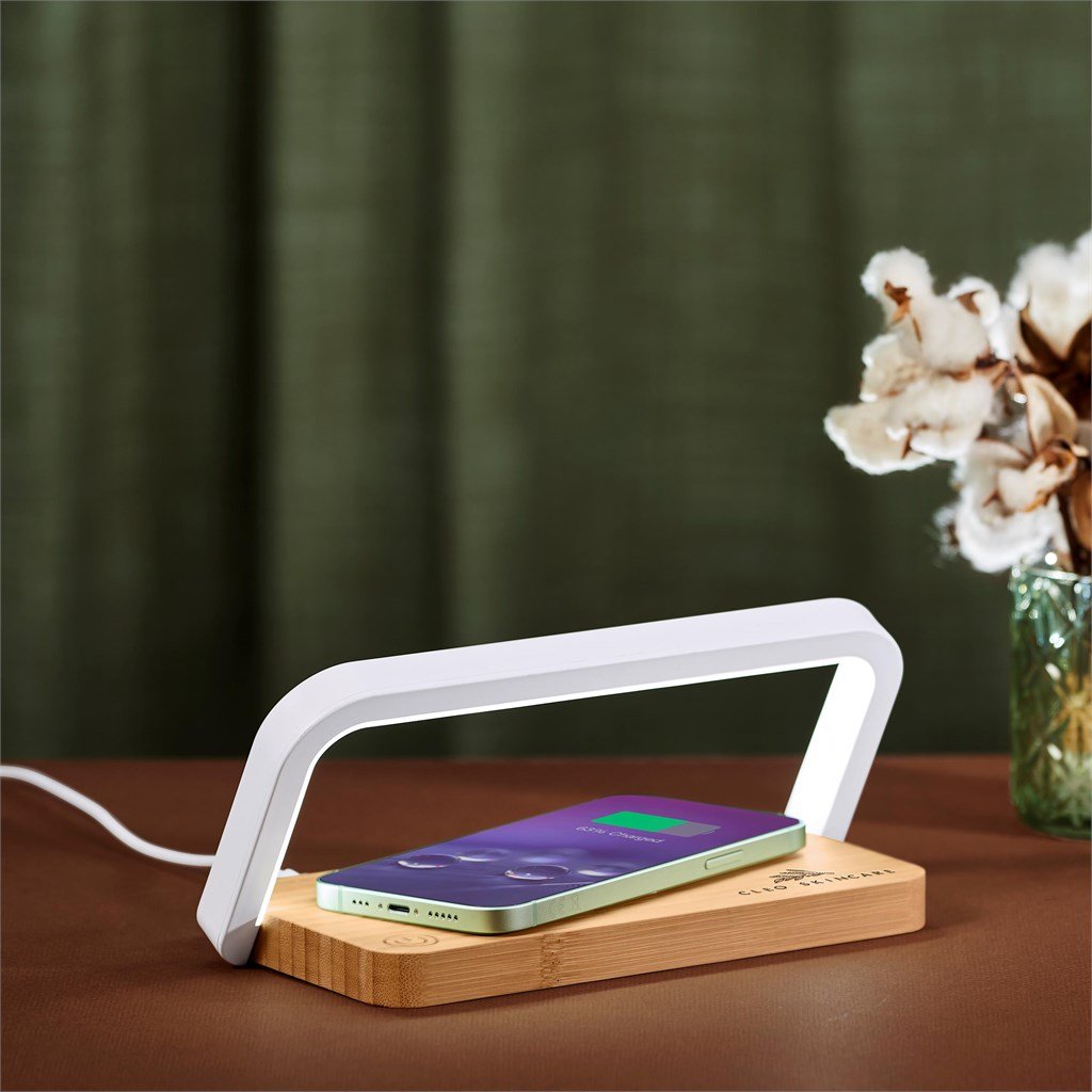 Yoru Bamboo Wireless Charger & Night Light Solid White / SW