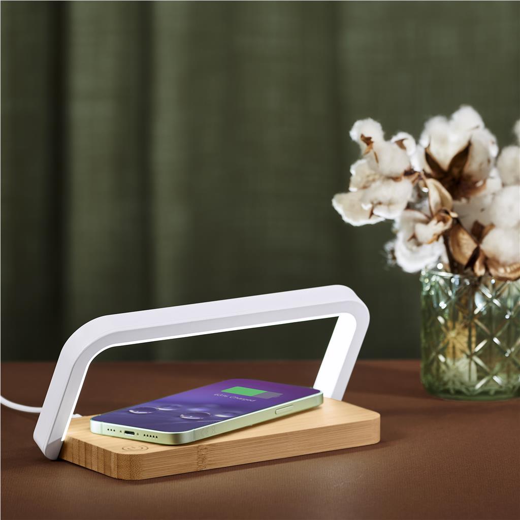 Yoru Bamboo Wireless Charger & Night Light Solid White / SW