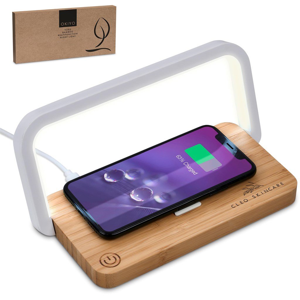 Yoru Bamboo Wireless Charger & Night Light Solid White / SW
