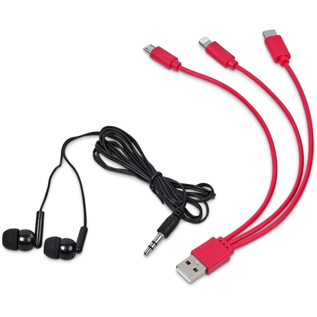 Zenia Earbuds & Tri-Cable Set - Sets,Mobile Tech Sets