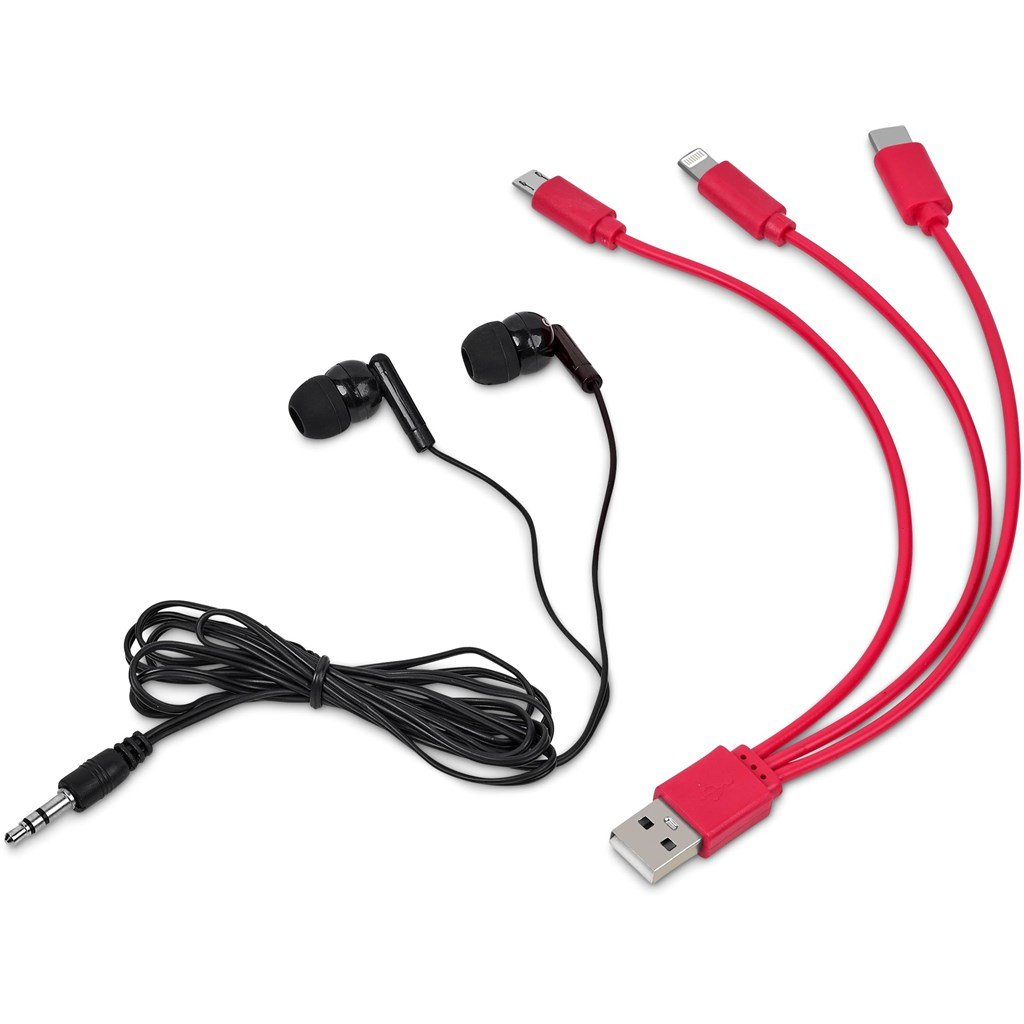 Zenia Earbuds & Tri-Cable Set - Sets,Mobile Tech Sets