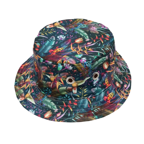Bucket hat abstract floral design