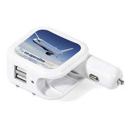 Electron Dual Usb Car & Wall Charger-Solid White-SW