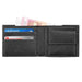 Open black showing cash section and card holders