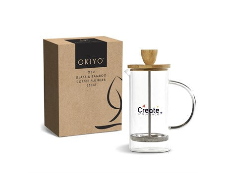 Okiyo Osu Glass & Bamboo Coffee Plunger - 350ml-Natural-NT