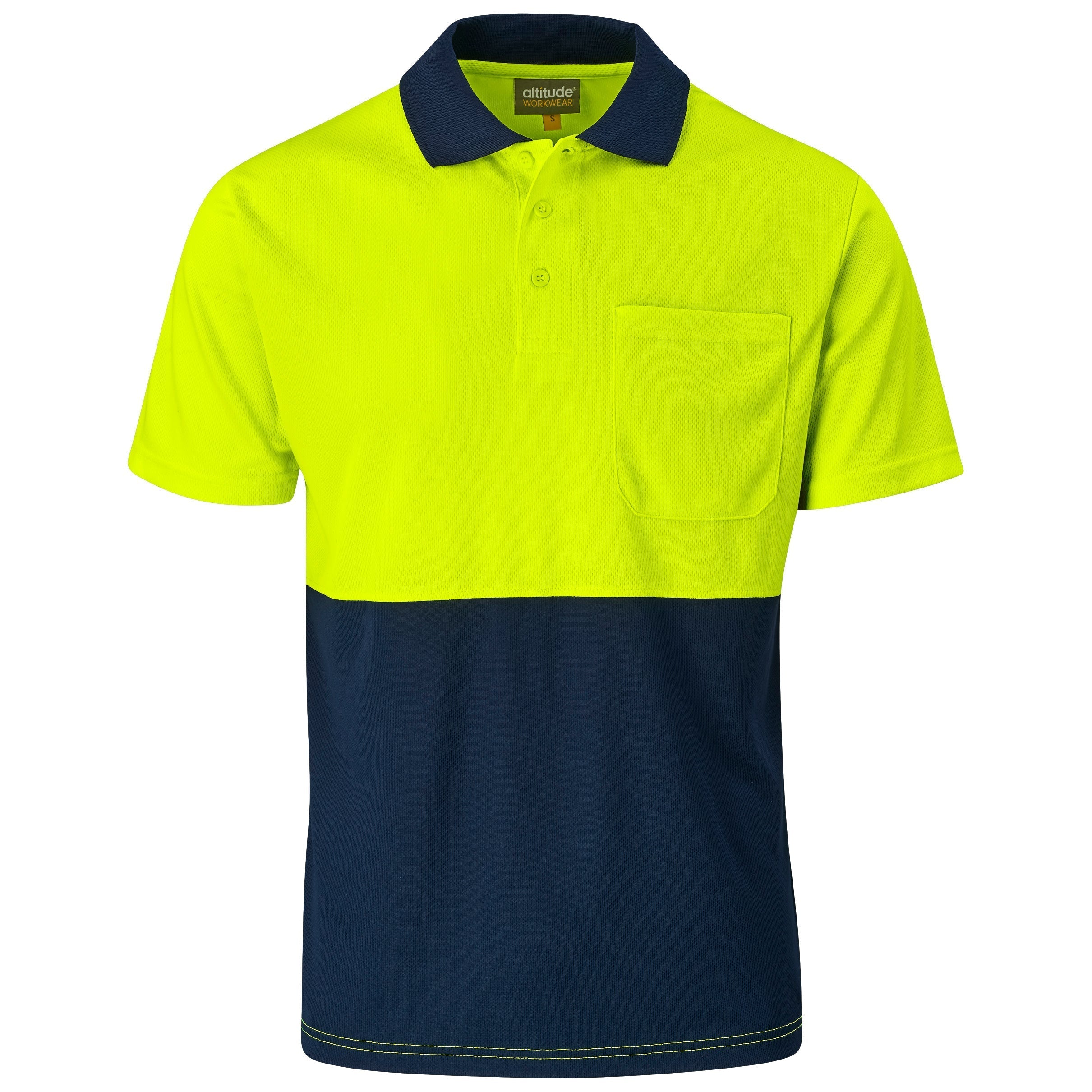 Inspector Two-Tone Hi-Viz Golf Shirt-Shirts & Tops-2XL-Yellow-Y