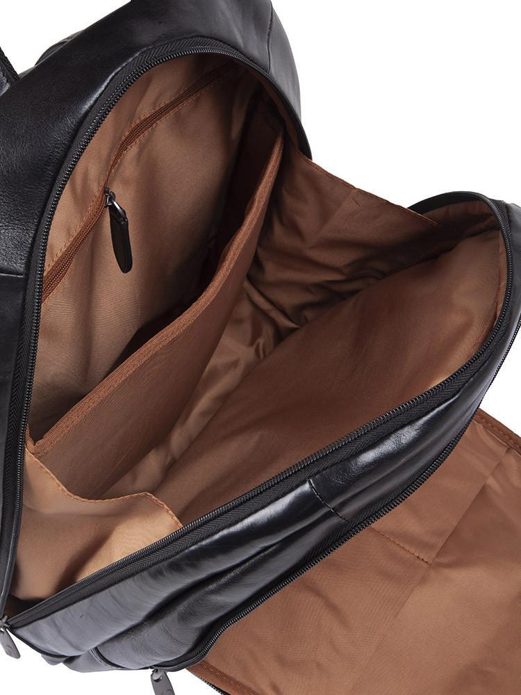 Italian Leather Casual Backpack | Black-Backpacks