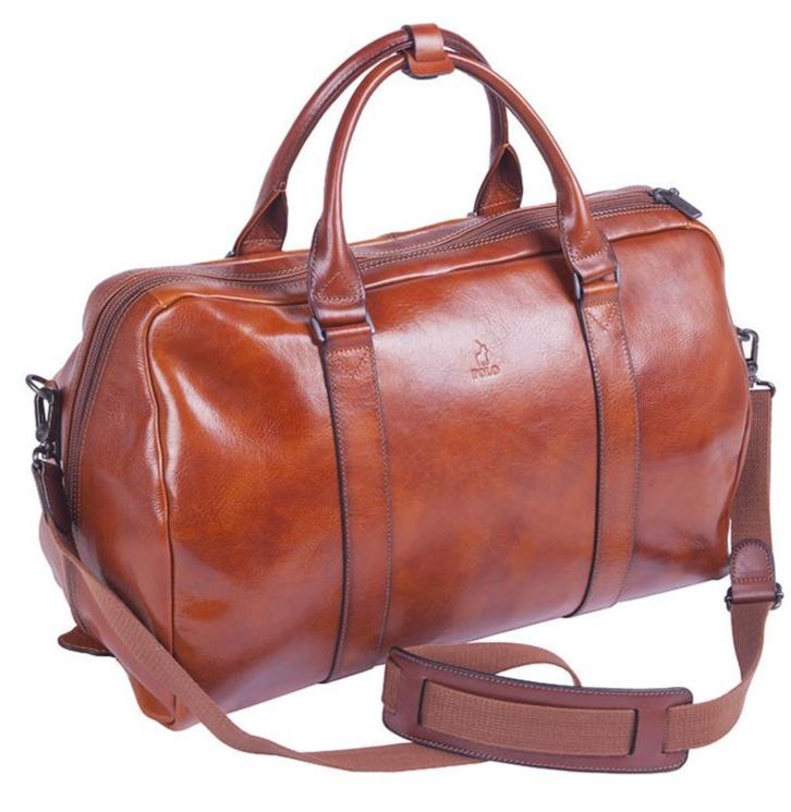 Italian Leather Duffel Bag | Tan-Duffel Bags