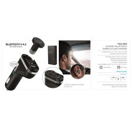 Journey Bluetooth Earbud And Car Charger Black / BL - Speakers