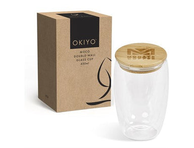 Okiyo Jumbo Moco Double-Wall Glass Cup - 450ml-Natural-NT