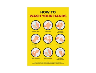 Jupiter A2 Hand Wash Poster - Set of 3-Yellow-Y