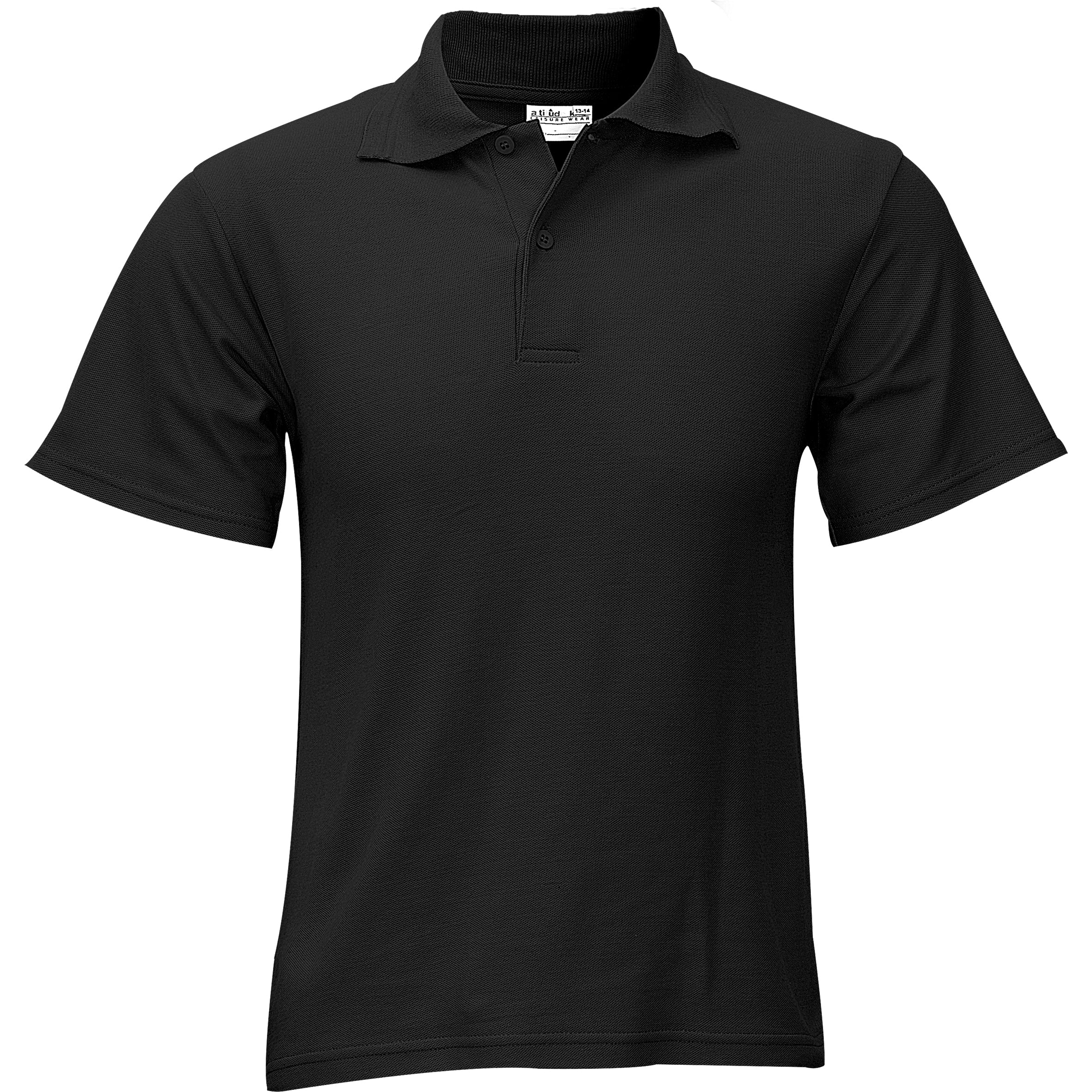 Kids Basic Pique Golf Shirt 4 / Black / BL