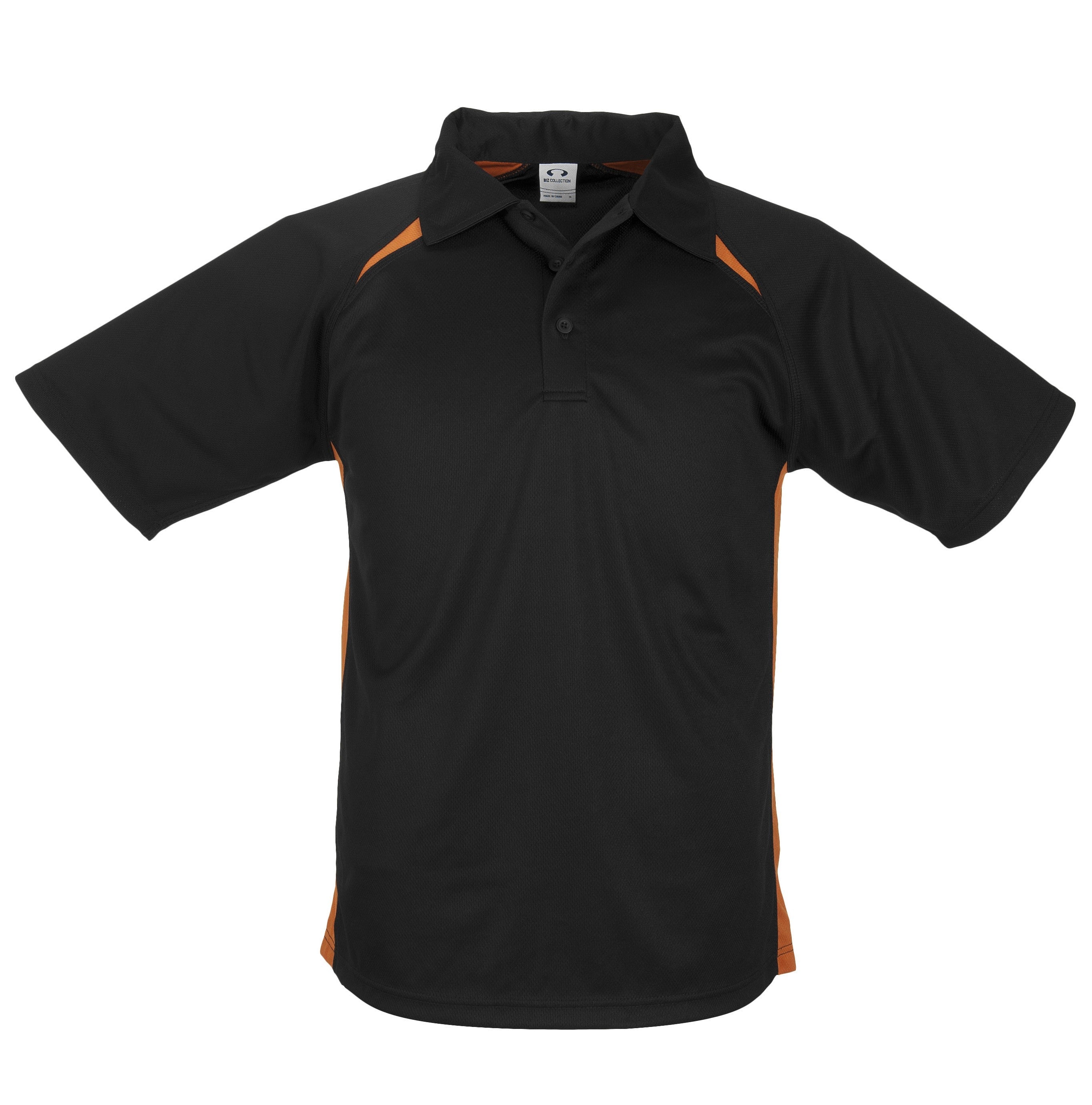 Kids Splice Golf Shirt-Shirts & Tops-8-Black With Orange-BLO