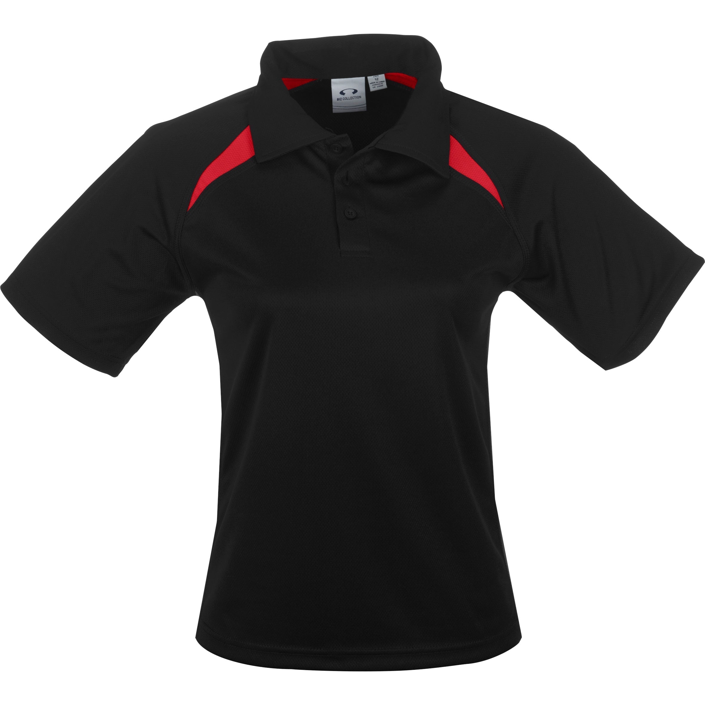 Kids Splice Golf Shirt-Shirts & Tops-8-Black With Red-BLR
