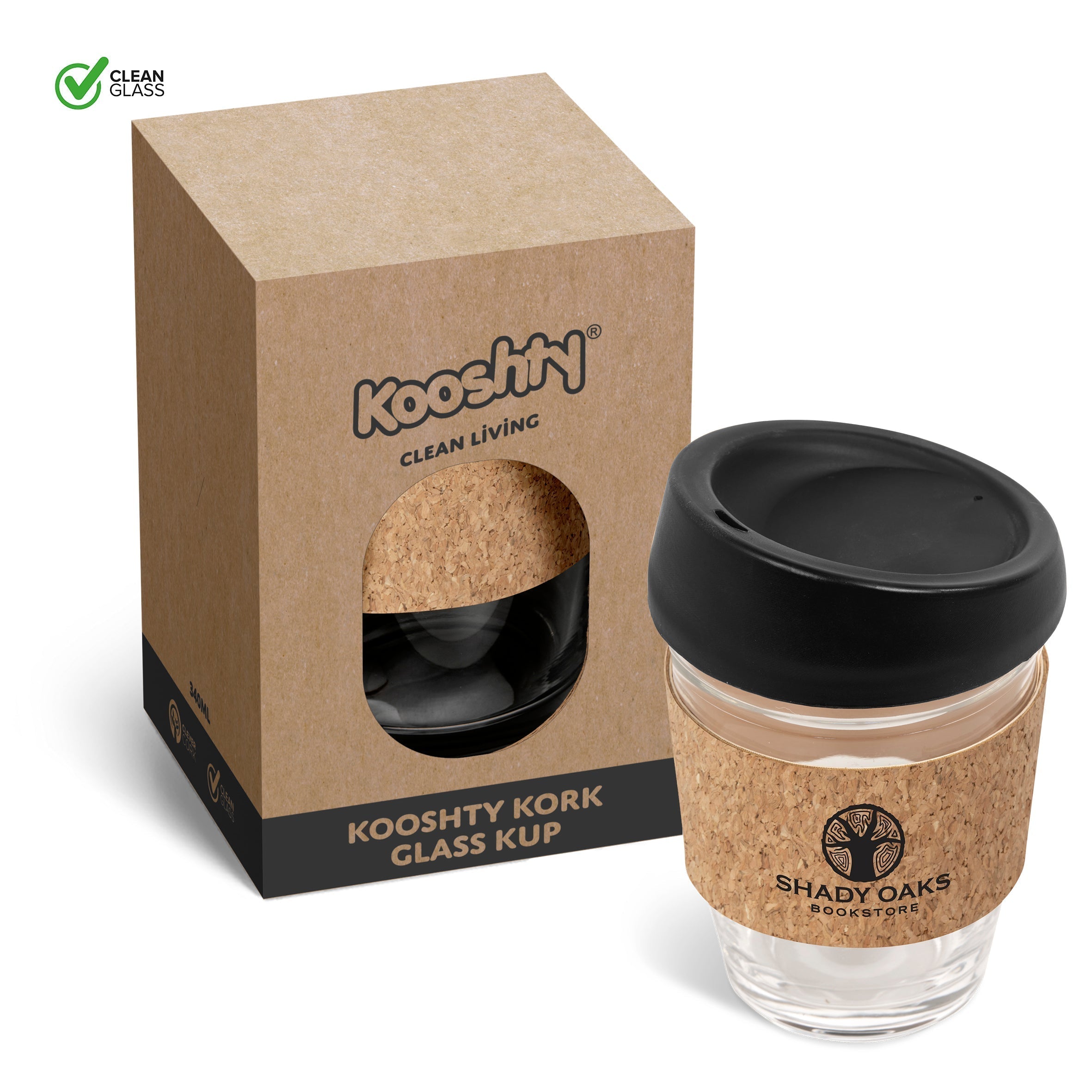 Kooshty Kork Kup - 340ml-Black-BL