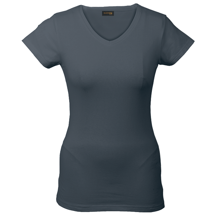 Ladies 170g Slim Fit V-Neck T-Shirt  Grey / XS / 