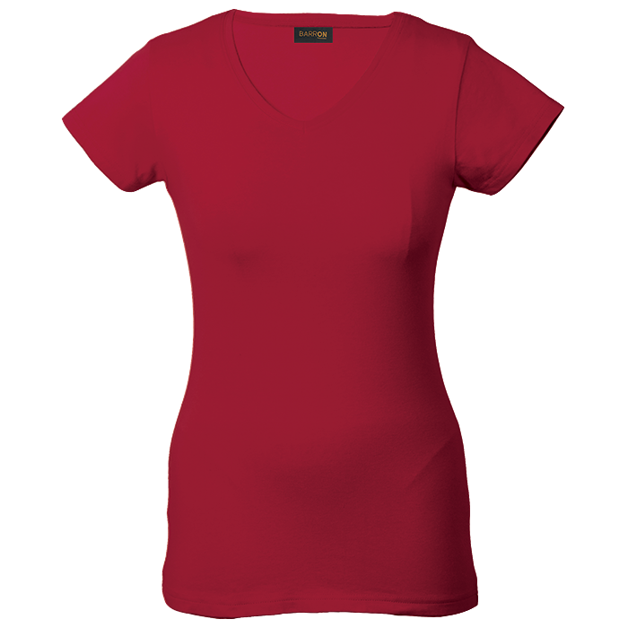 Ladies 170g Slim Fit V-Neck T-Shirt  Red / XS / 