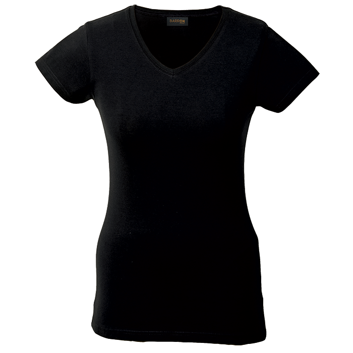 Ladies 170g Slim Fit V-Neck T-Shirt  Black / XS / 