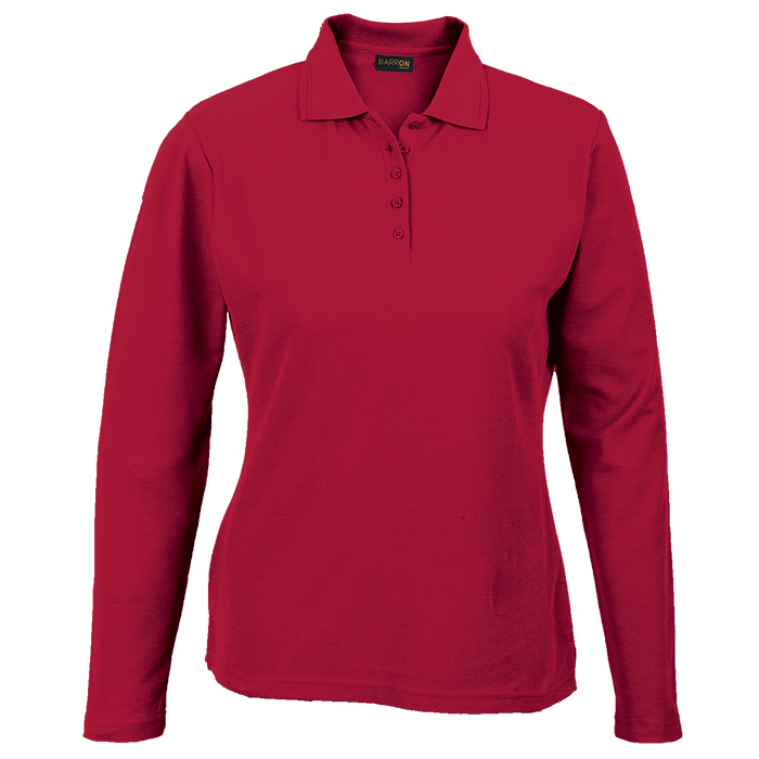 Ladies 175g Pique Knit Long Sleeve Golfer - Golf Shirts