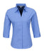 Ladies 3/4 Sleeve Metro Shirt - Black Only-2XL-Blue-BU