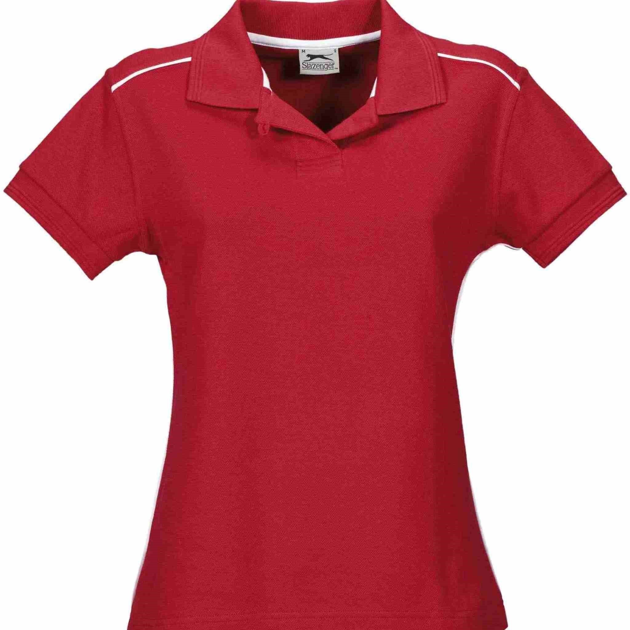 Ladies Backhand Golf Shirt - Red-Shirts & Tops-L-Red-R