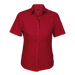 Ladies Basic Poly Cotton Blouse Short Sleeve  Red / 
