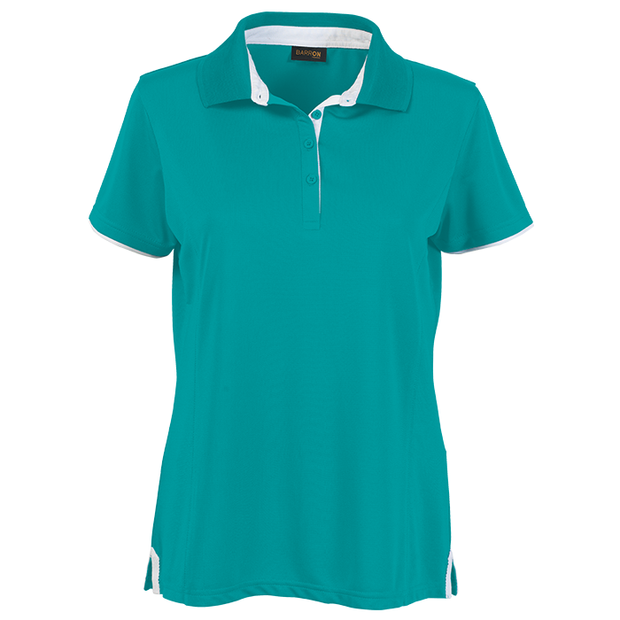 Ladies Baxter Golfer Aqua/White / XS / Regular - Golf Shirts