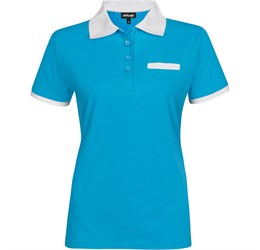 Ladies Caliber Golf Shirt-L-Aqua-AQ